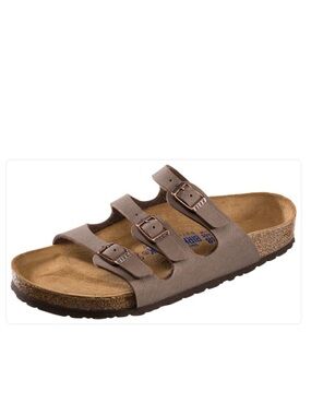 Birkenstock Florida Soft Footbed Mocha Birkibuc Sandals, 37 Regular